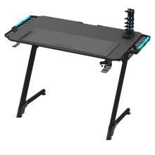 Gaming asztal SNAKE  LED RGB háttérvilágítással 100 x 60 cm fekete