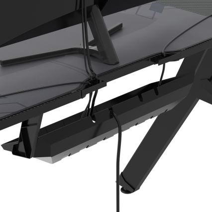 Gaming asztal SNAKE LED RGB háttérvilágítással 156x60 cm fekete