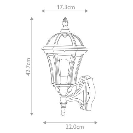 Garden Zone - Kültéri fali lámpa LEDBURY 1xE27/100W/230V IP44