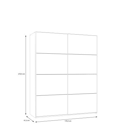 Gardróbszekrény KARO 170x210 cm szürke/zöld