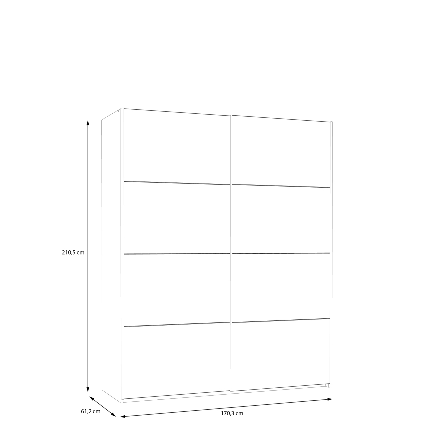 Gardróbszekrény KARO 170x210 cm szürke/zöld