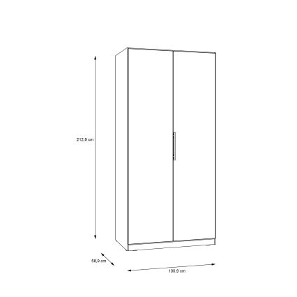 Gardróbszekrény MARO 100x213 cm artisan tölgy