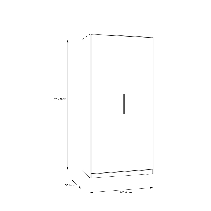 Gardróbszekrény MARO 100x213 cm artisan tölgy