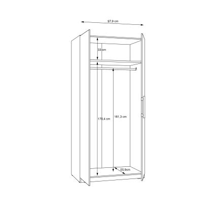 Gardróbszekrény MARO 100x213 cm artisan tölgy