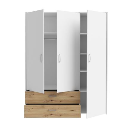 Gardróbszekrény URO 152x190 cm artisan tölgy/fehér