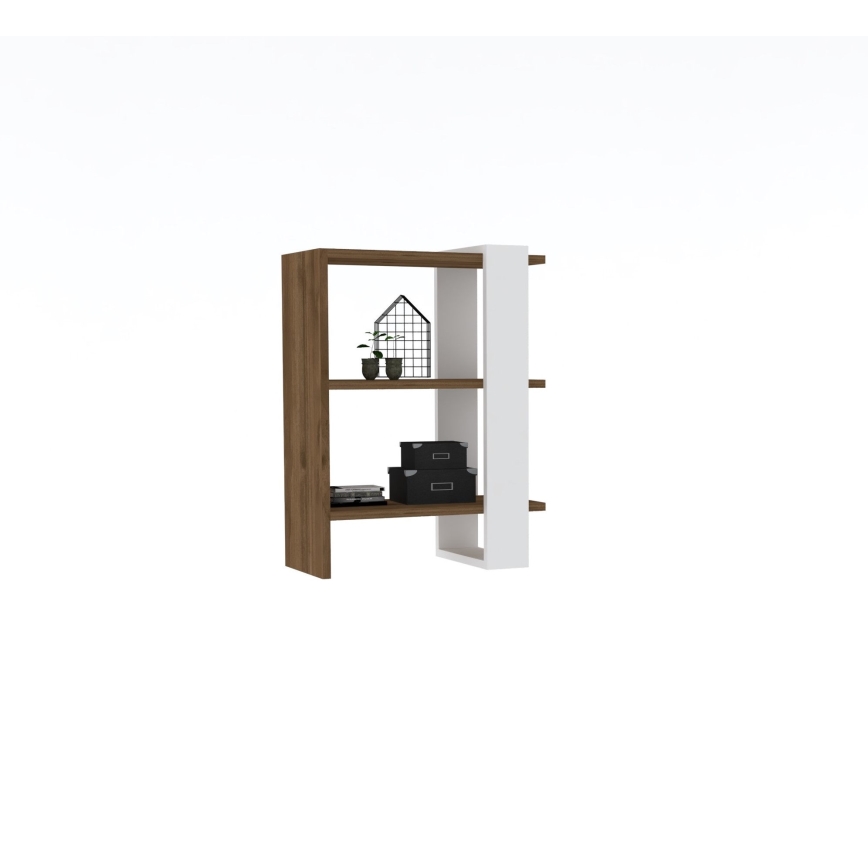 GAYE könyvszekrény 70x51,8 cm fehér/barna