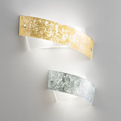 Gea Luce CAMILLA A P arg - Fali lámpa CAMILLA 2xE14/28W/230V 34 cm ezüst