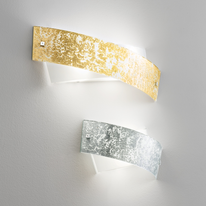 Gea Luce CAMILLA A P arg - Fali lámpa CAMILLA 2xE14/28W/230V 34 cm ezüst