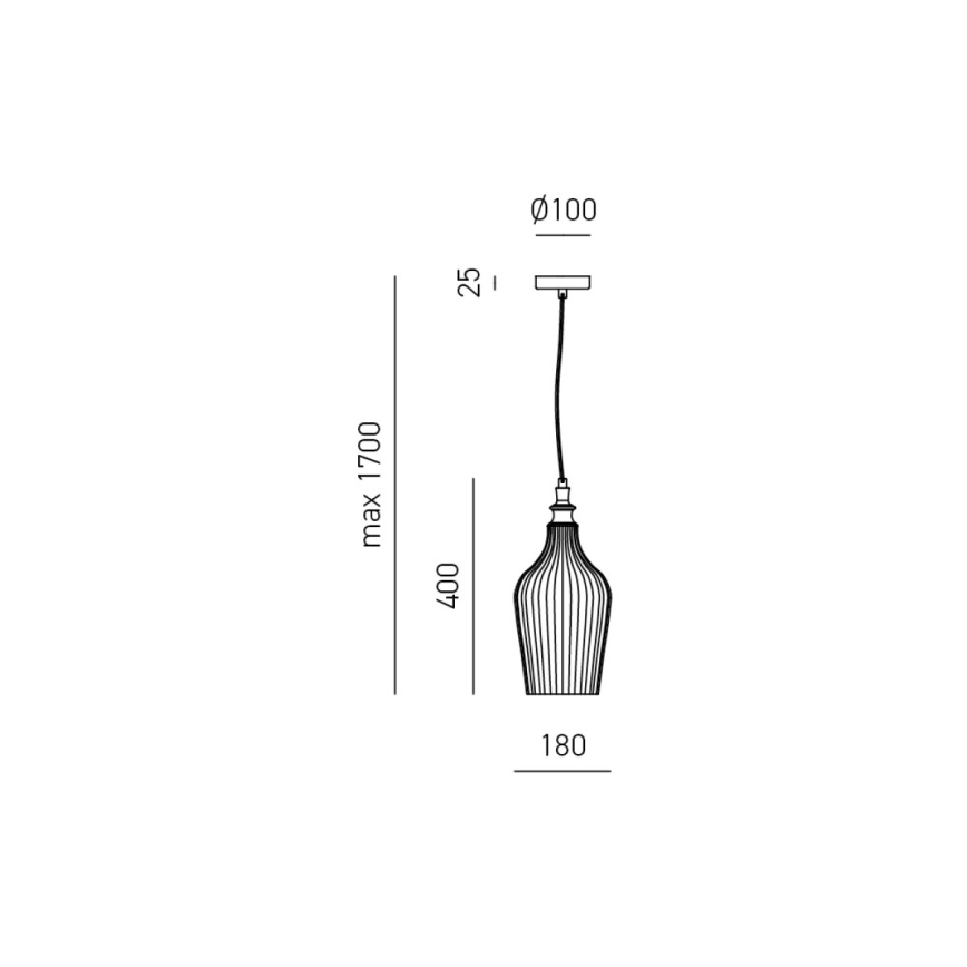 Gea Luce CLEOFE S/12 A - Csillár zsinóron CLEOFE 1xE27/60W/230V átm. 18 cm