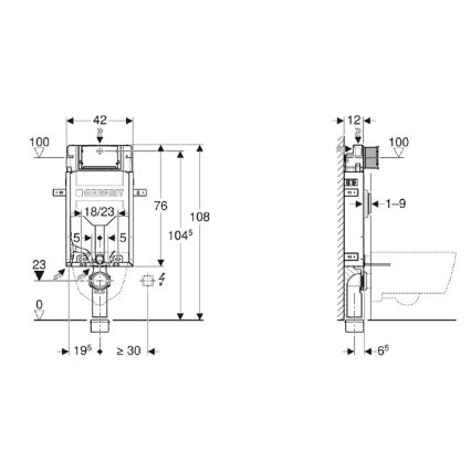 Geberit 110.302.00.5 - Falba süllyeszthető modul függesztett WC-hez Kombifix 108 cm