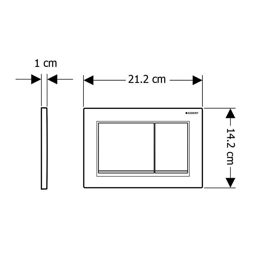 Geberit 115.080.01.1 - Omega30 öblítő nyomólap 21,2x14,2 cm fehér