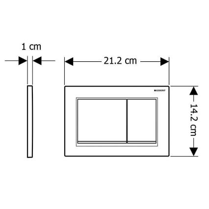 Geberit 115.080.KM.1 - öblítő nyomólap Omega30 21,2x14,2 cm fekete/fényes króm