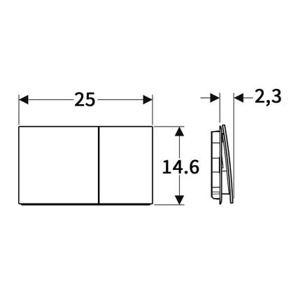 Geberit 115.622.FW.1 - Sigma70 öblítőtárcsa 25 x 14,6 cm, rozsdamentes acél