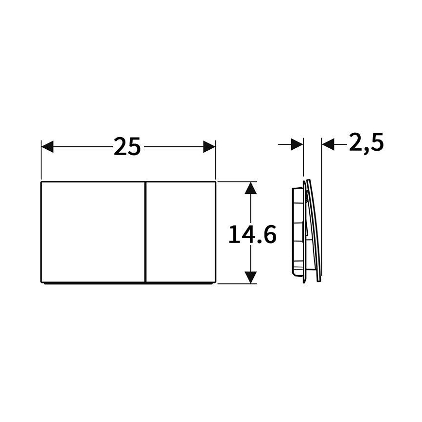 Geberit 115.622.SI.1 - Sigma70 öblítő nyomólap 25x14,6 cm fehér