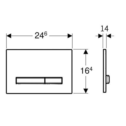Geberit 115.672.QF.2 - Sigma50 nyomólap 24,6x16,4 cm szálcsiszolt sárgaréz