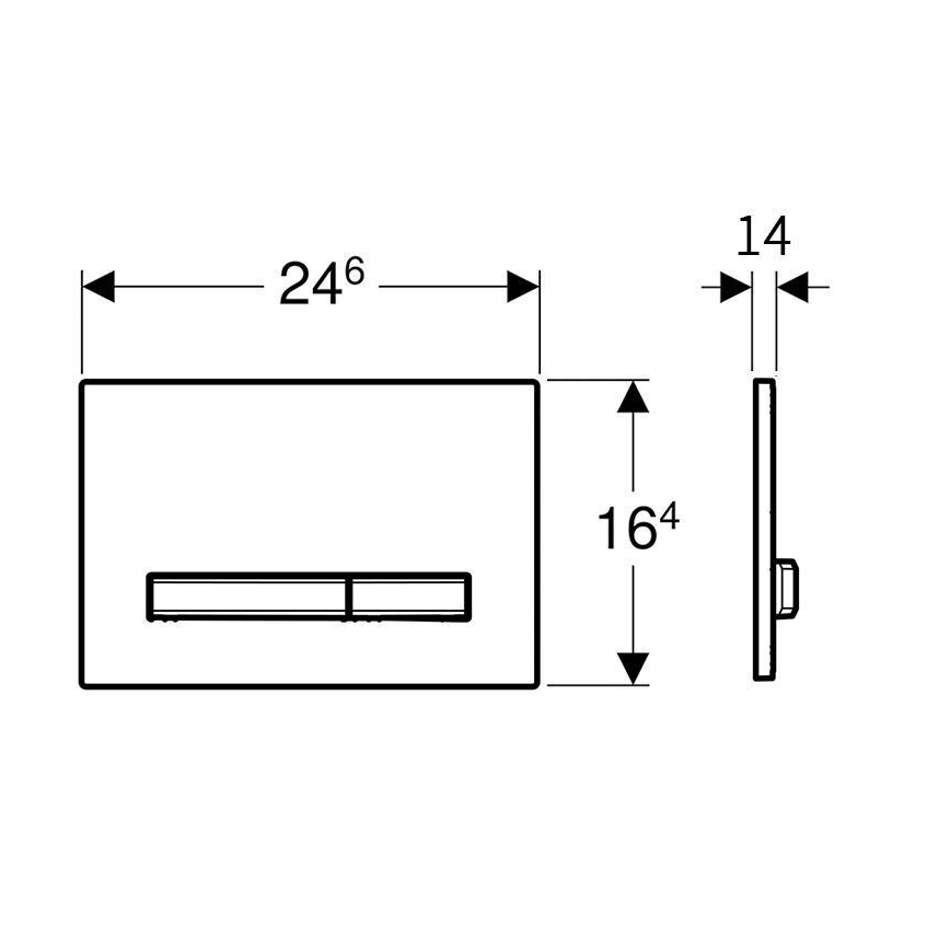 Geberit 115.672.QF.2 - Sigma50 nyomólap 24,6x16,4 cm szálcsiszolt sárgaréz