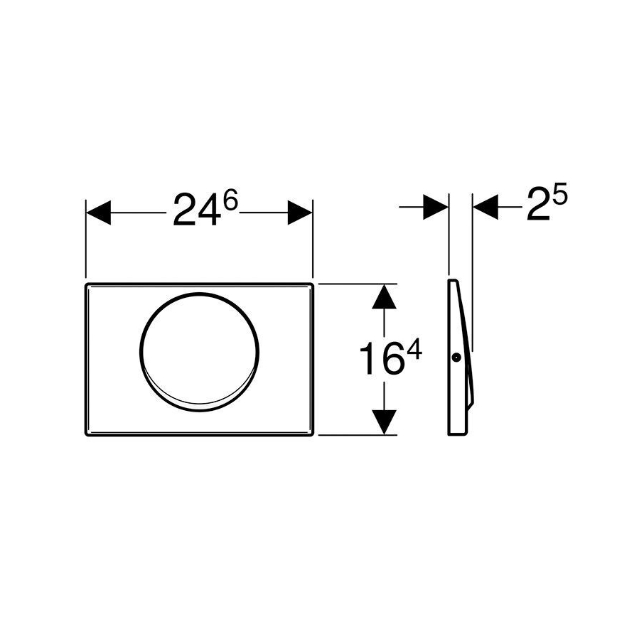 Geberit 115.751.00.1 - Mambo nyomólap 24,6x16,4 cm rozsdamentes acél