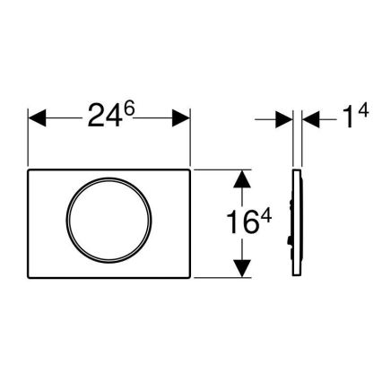 Geberit 115.758.KJ.5 - Sigma10 öblítő nyomólap 24,6x16,4 cm fehér/fényes króm