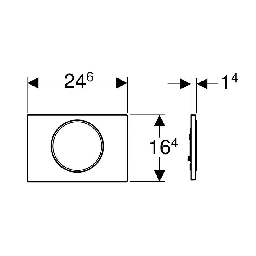 Geberit 115.758.KJ.5 - Sigma10 öblítő nyomólap 24,6x16,4 cm fehér/fényes króm