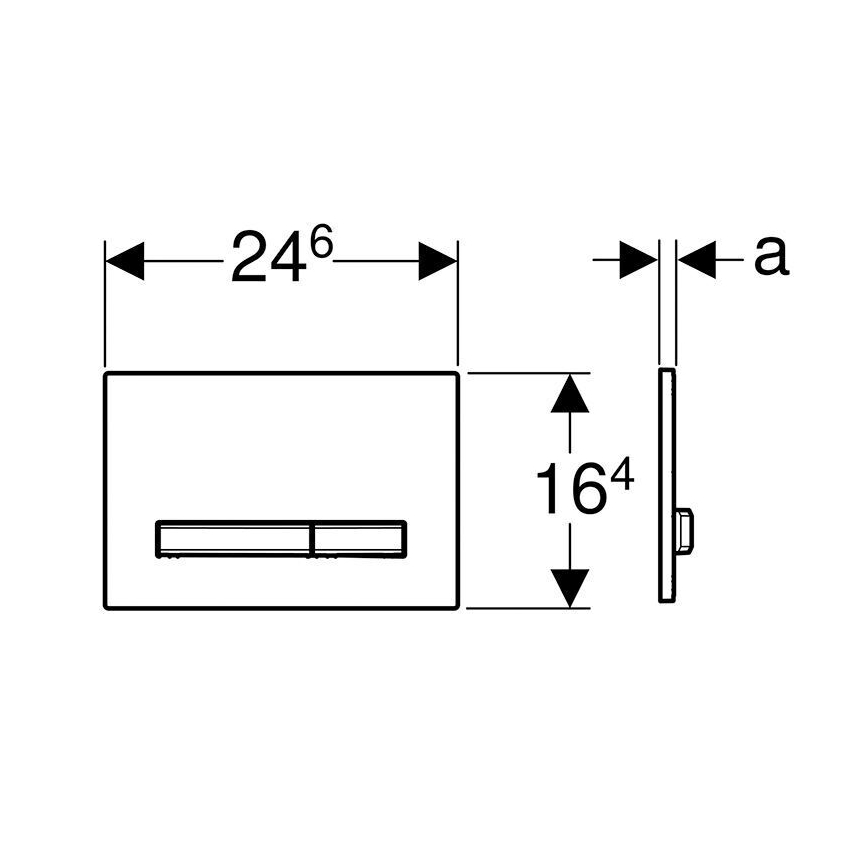 Geberit 115.788.21.2 - Sigma50 öblítőnyomólap 24,6x16,4 cm fényes króm/matt króm