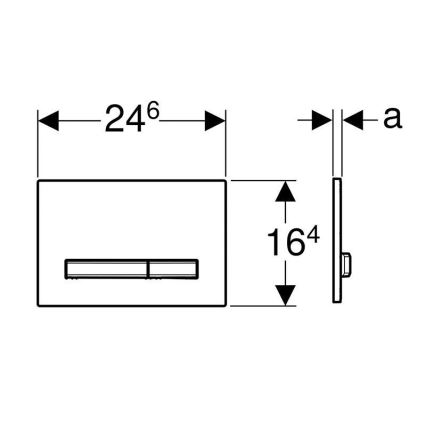 Geberit 115.788.JM.2 - Sigma50 nyomólap 24,6x16,4 cm palaszürke/matt króm