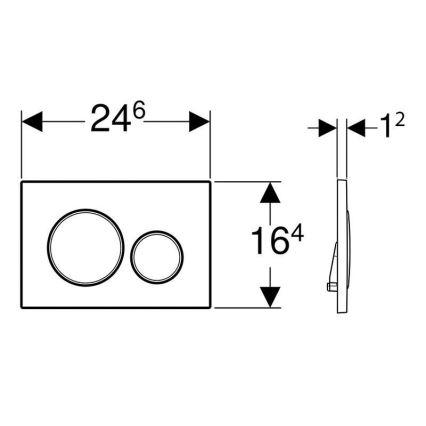 Geberit 115.882.JT.1 - Sigma20 nyomólap 24,6x16,4 cm fehér/fényes króm