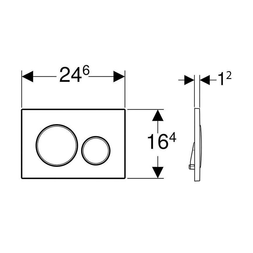 Geberit 115.882.JT.1 - Sigma20 nyomólap 24,6x16,4 cm fehér/fényes króm