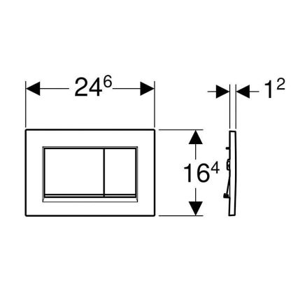 Geberit 115.883.DW.1 - Sigma30 öblítő nyomólap 24,6x16,4 cm fekete