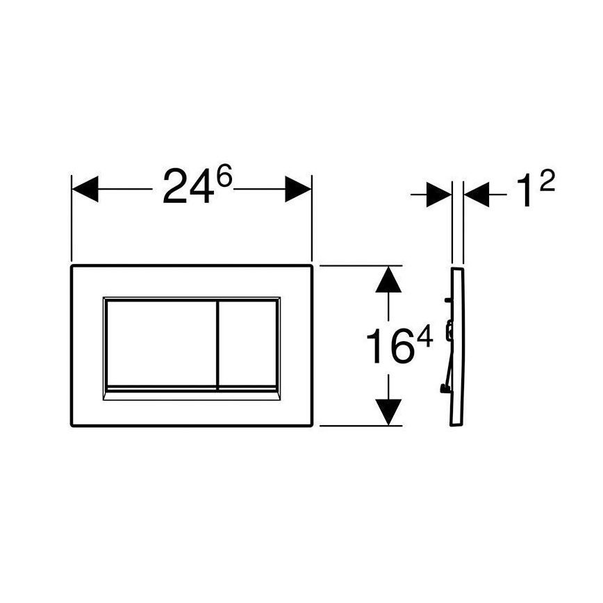 Geberit 115.883.DW.1 - Sigma30 öblítő nyomólap 24,6x16,4 cm fekete