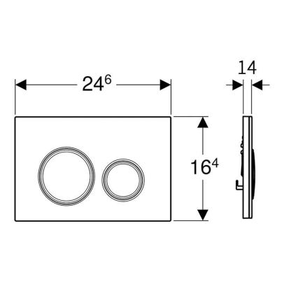 Geberit 115.884.SJ.1 - Sigma50 öblítő nyomógomb 24,6x16,4 cm fekete/fényes króm