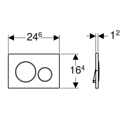 Geberit 115.889.SN.1 - Sigma20 öblítő nyomólap 24,6x16,4 cm nemesacél