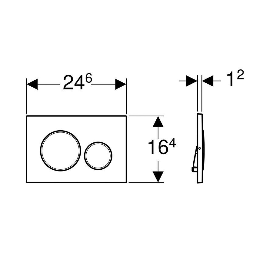 Geberit 115.889.SN.1 - Sigma20 öblítő nyomólap 24,6x16,4 cm nemesacél