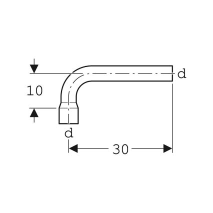 Geberit 118.011.11.1 - 90°-os hosszabbító öblítő könyök alpesi fehér