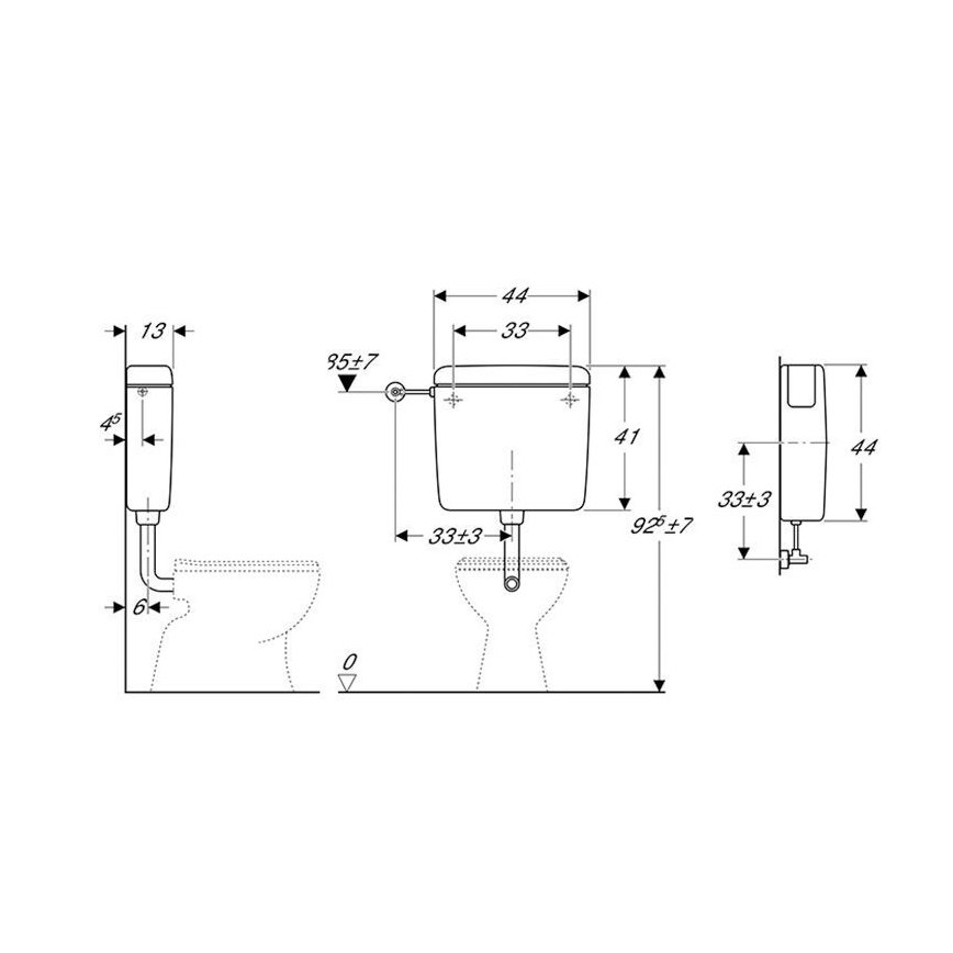 Geberit 127.000.11.1 - AP127 öblítőtartály, 6/9 l, alpesi fehér