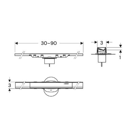 Geberit 154.446.QC.2 - CleanLine lefolyócsatorna 90x3 cm antracit