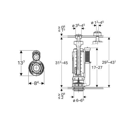 Geberit 282.050.21.2 - Öblítőszelep Típus 290
