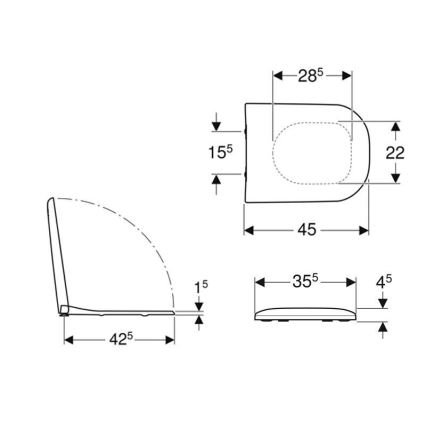 Geberit 500.235.01.1 - WC-ülőke Smyle duroplast/fehér