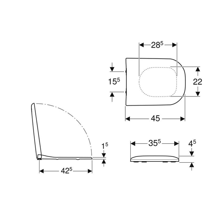 Geberit 500.235.01.1 - WC-ülőke Smyle duroplast/fehér