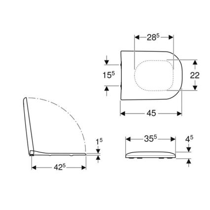 Geberit 500.236.01.1 - WC-ülőke SoftClose Smyle duroplast/fehér