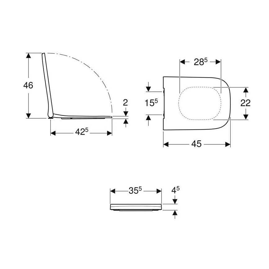 Geberit 500.237.01.1 - WC-ülőke SoftClose Smyle Square duroplast/fehér