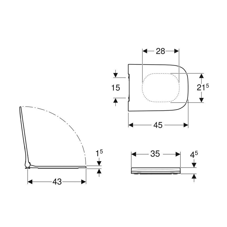 Geberit 500.240.01.1 - WC-ülőke SoftClose Smyle Square duroplast/fehér
