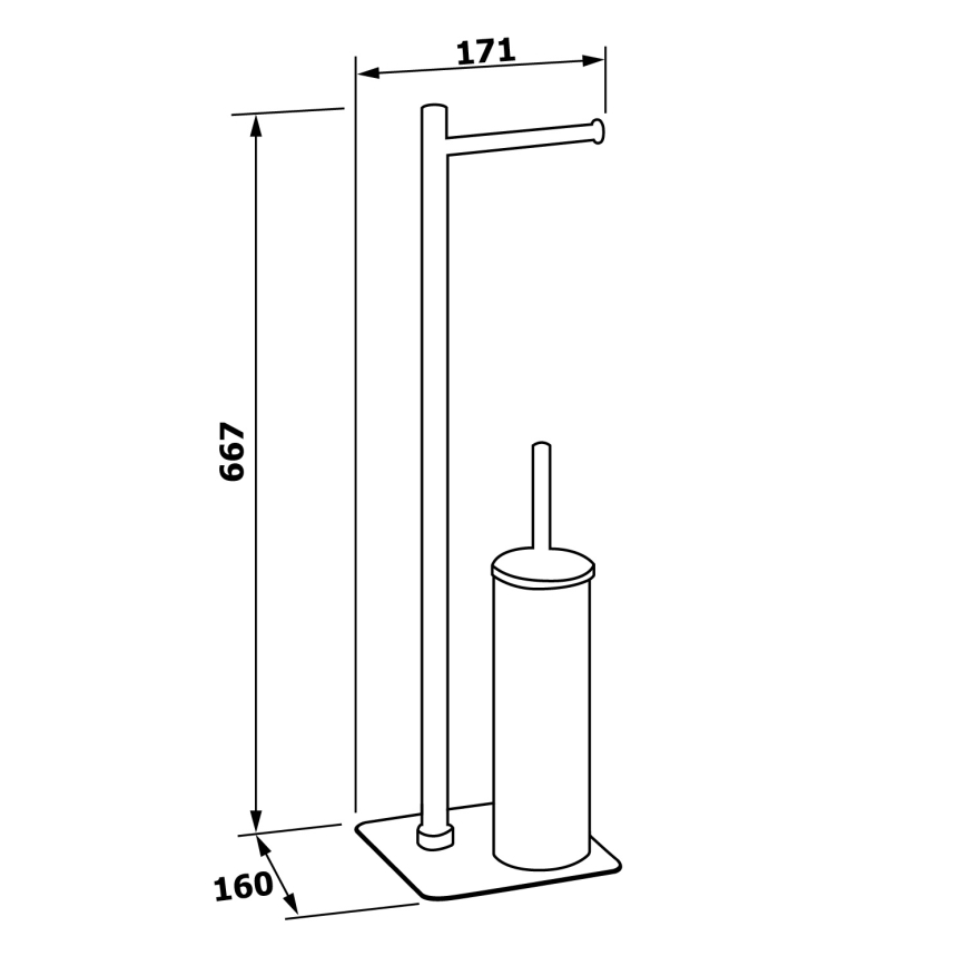 Gedy - Álló WC-kefe WC-papírtartóval FLORI fényes króm