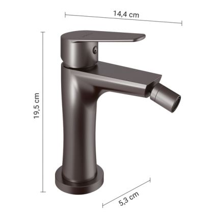 Gedy - Bidé csaptelep COMO 19,5 cm metál szürke