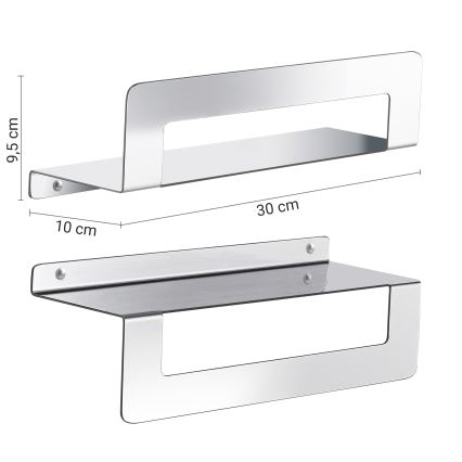 Gedy - CLEO 30 cm törölközőtartós polc, fényes rozsdamentes acél