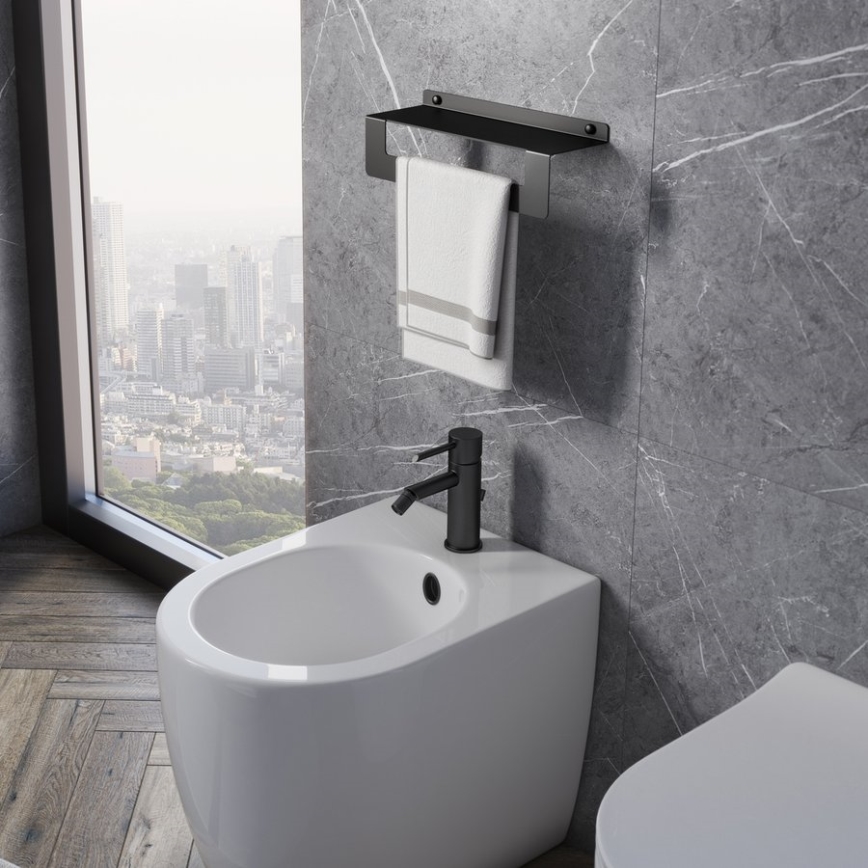 Gedy - CLEO 30 cm törölközőtartós polc, matt fekete