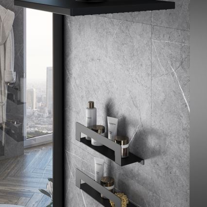 Gedy - CLEO 30 cm törölközőtartós polc, matt fekete