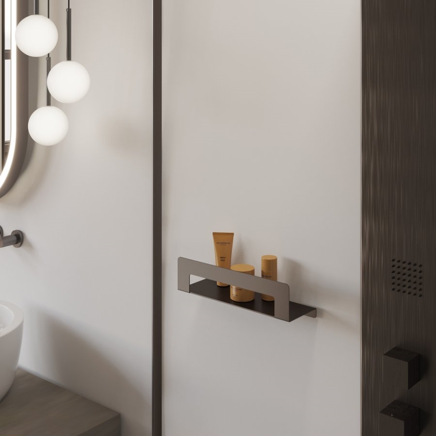 Gedy - CLEO 50 cm-es törölközőtartós polc metál szürke