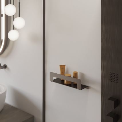 Gedy - CLEO törölközőtartós polc, 30 cm, metál szürke