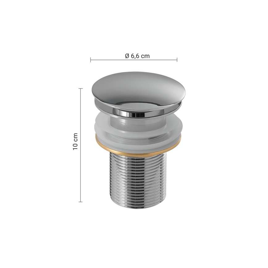 Gedy - CLICK-CLACK mosdó lefolyó, átmérő 6,6 cm, fényes króm