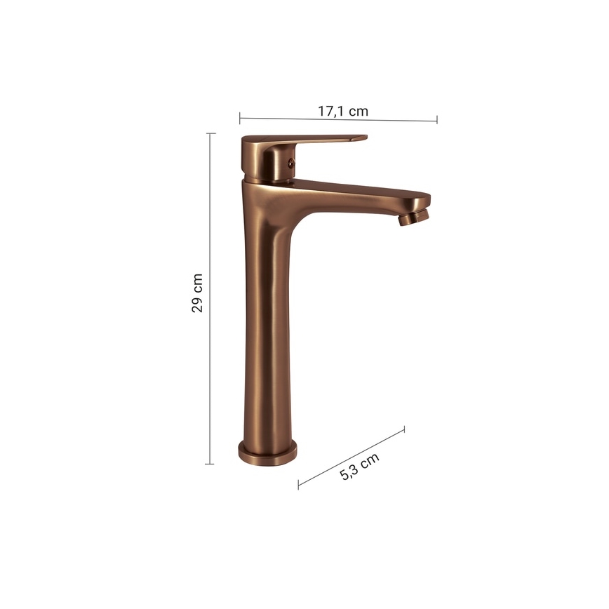 Gedy - COMO 29 cm bronzszínű mosdócsaptelep